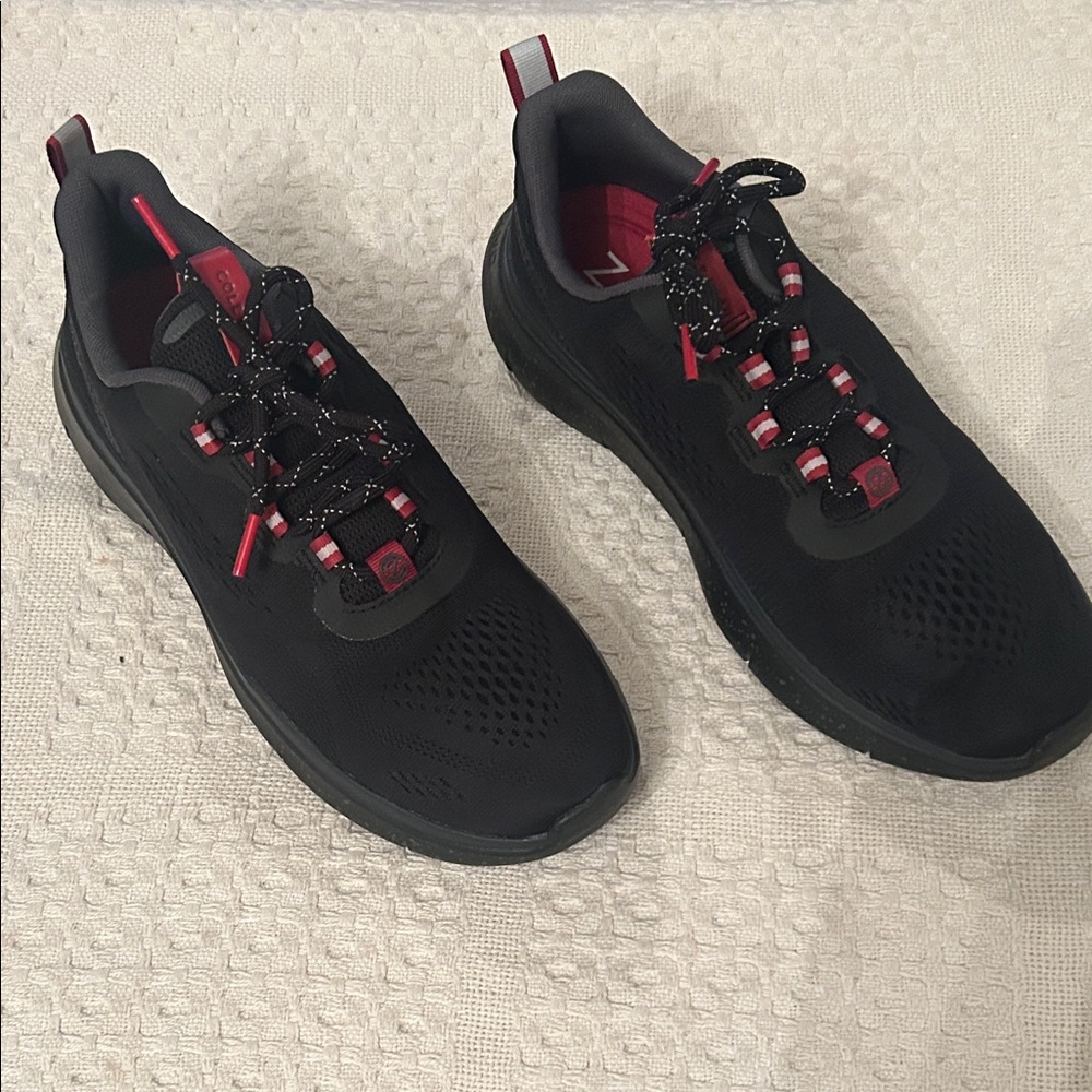 Cole Haan Black Athletic Shoes with Red Accents